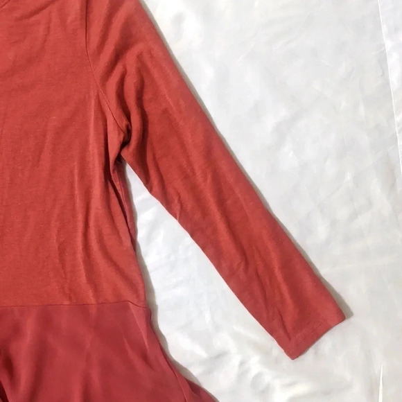 Simply Vera Vera Wang Three Quarter Sleeve Peplum Tee, Color Wild Ginger Size S - Picture 6 of 13